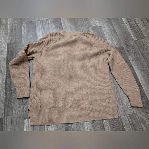 MADEWELL Granola Women's Merino Wool Knit Tan Sweater Boho Classy - Picture 9 of 12